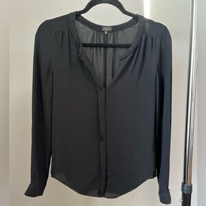 SILK BABATON BLOUSE - BLACK XXS